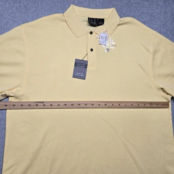 Jos. A. Bank Polo Shirt Mens XL Yellow Traveler's Collection Cotton Short Sleeve - Picture 13 of 16
